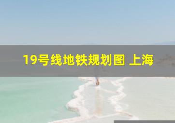 19号线地铁规划图 上海